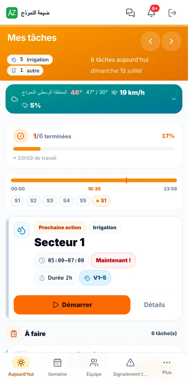 Capture de l’espace ouvrier AGRIZONE en français
